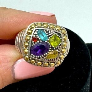 Ballissima EFFY Ring Multi Gemstone
Sterling Silver and 18K Gold.